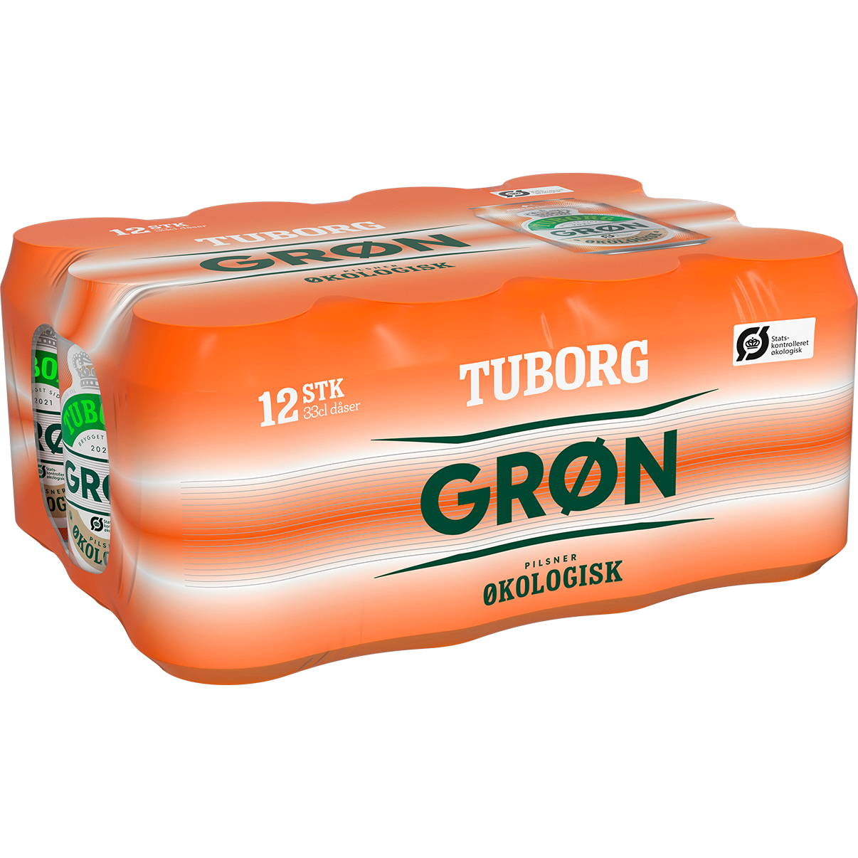 Grøn Tuborg Organic - 12 x 33 cl.